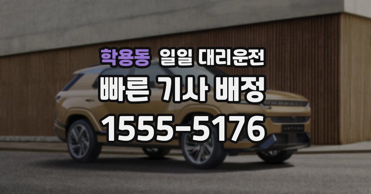 학용동 일일 대리운전