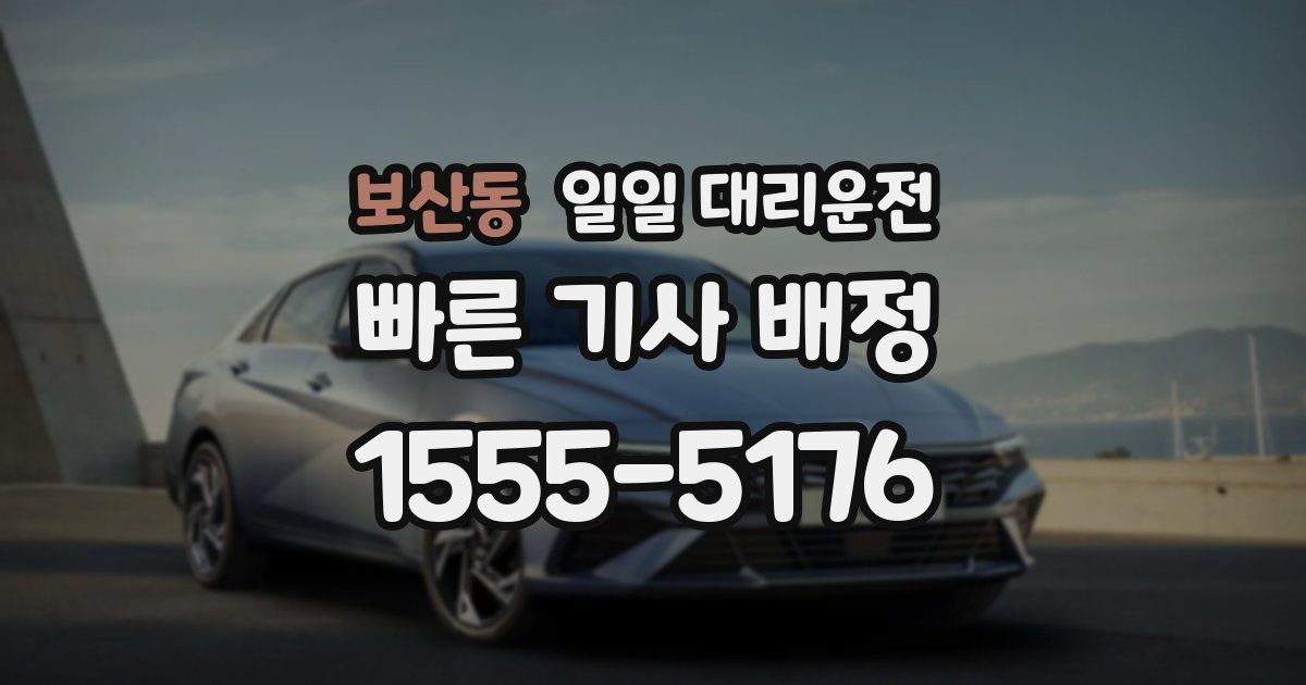 보산동 일일 대리운전