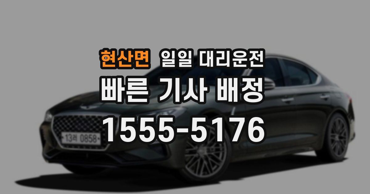 현산면 일일 대리운전