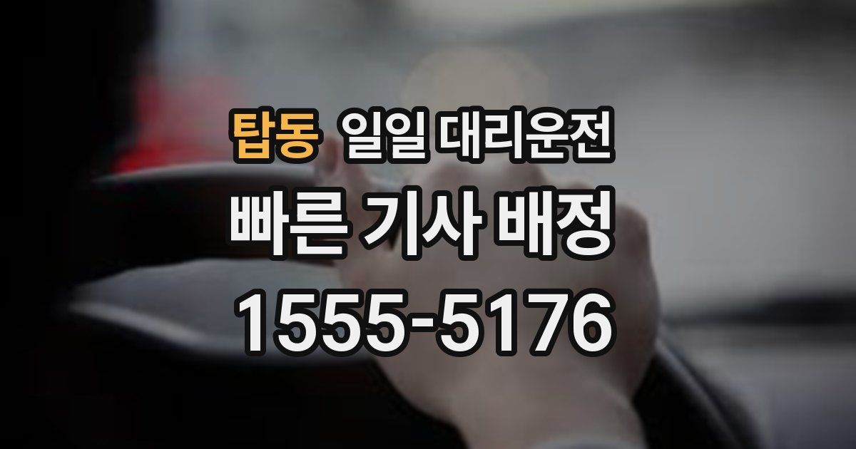 탑동 일일 대리운전