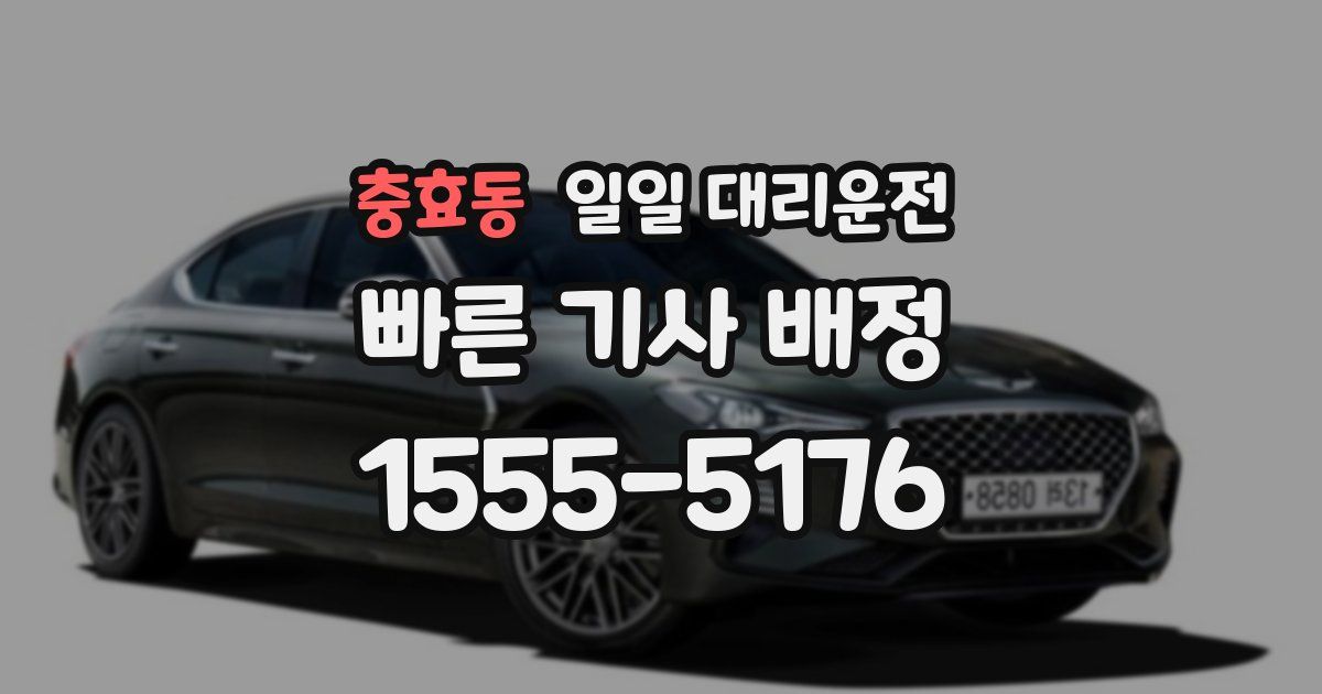 충효동 일일 대리운전