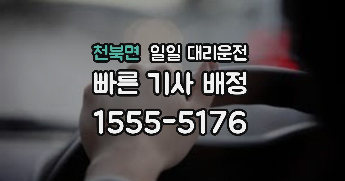 천북면 일일 대리운전