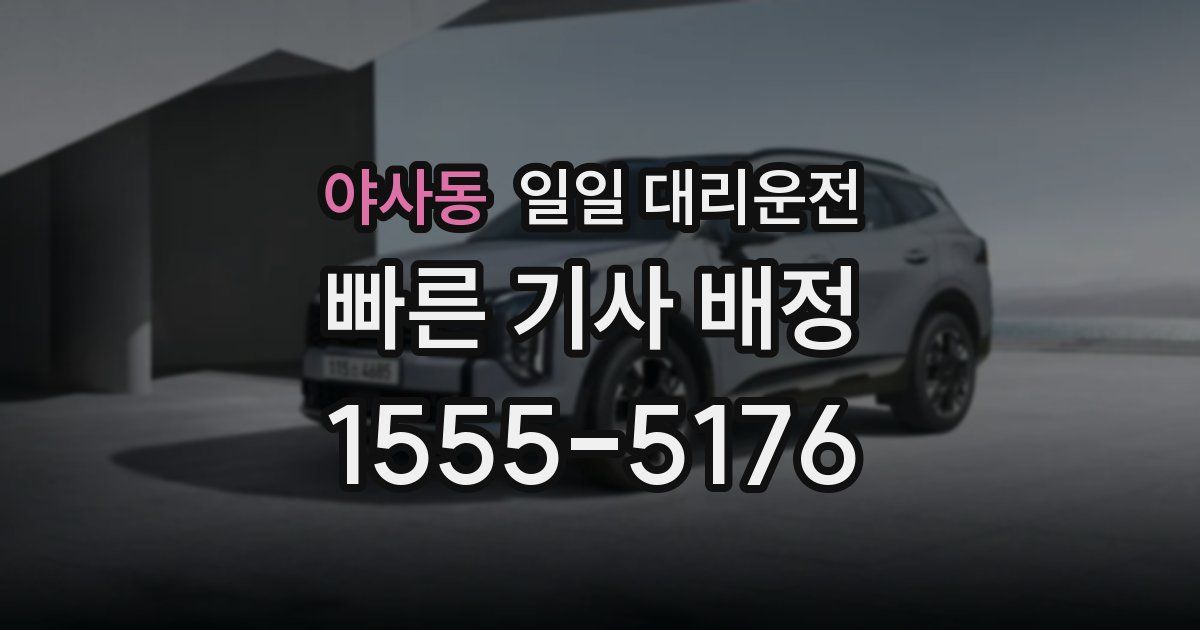 야사동 일일 대리운전