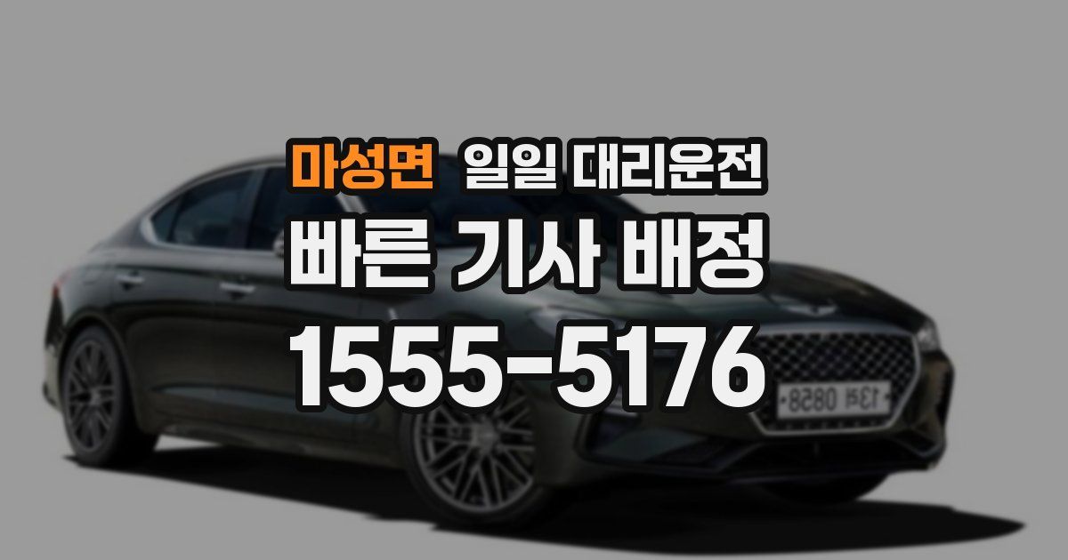 마성면 일일 대리운전