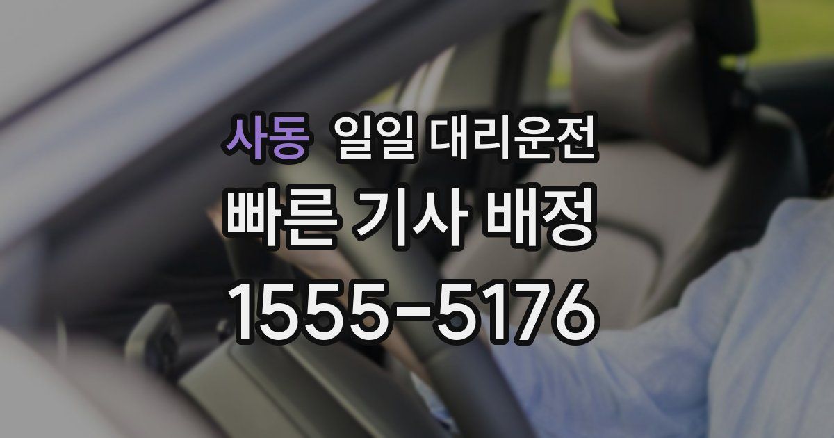 사동 일일 대리운전