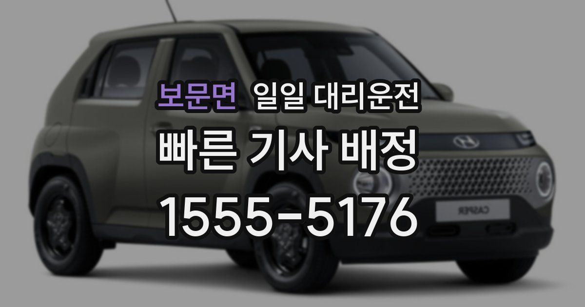 보문면 일일 대리운전