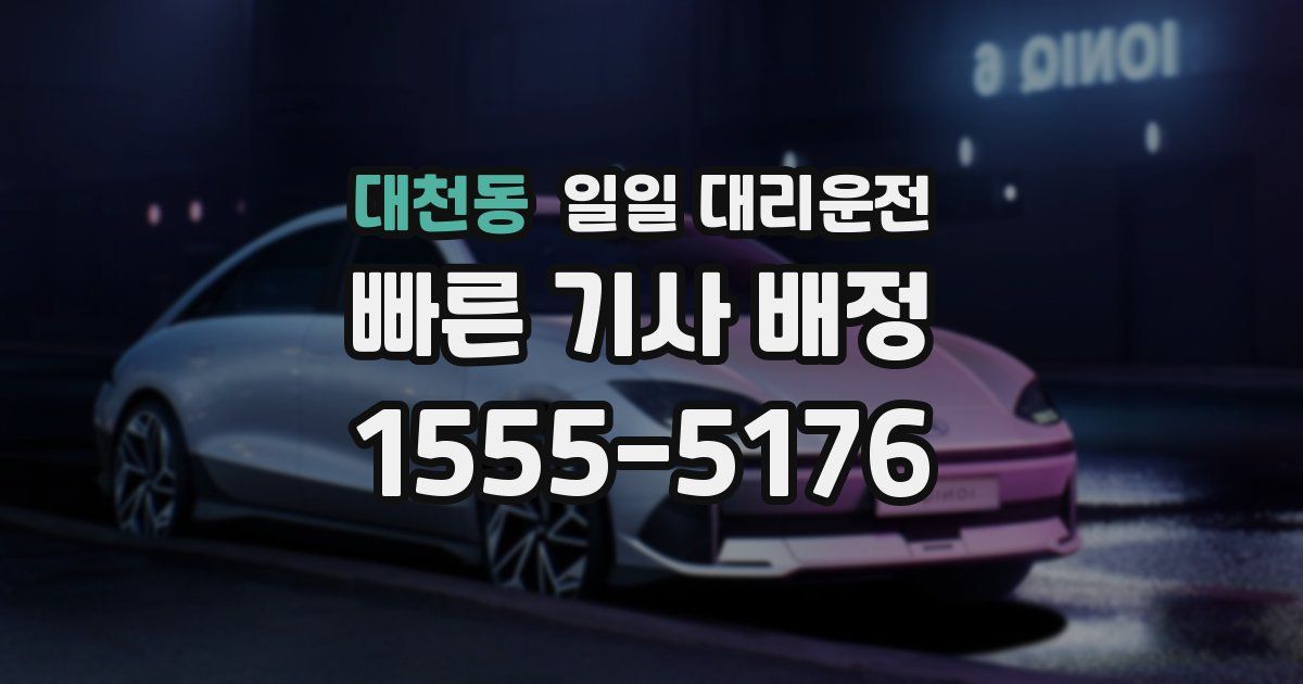 대천동 일일 대리운전