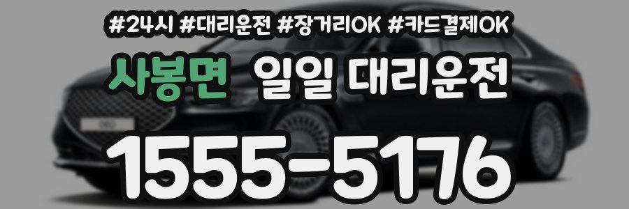 사봉면 일일 대리운전