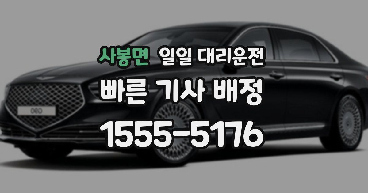 사봉면 일일 대리운전
