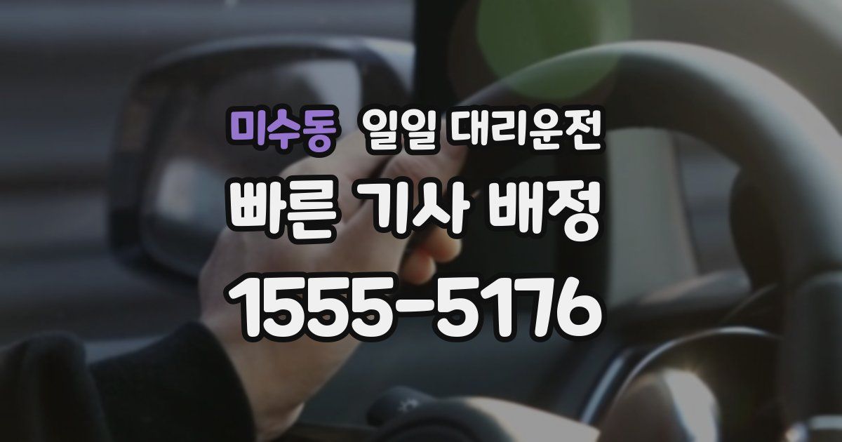 미수동 일일 대리운전
