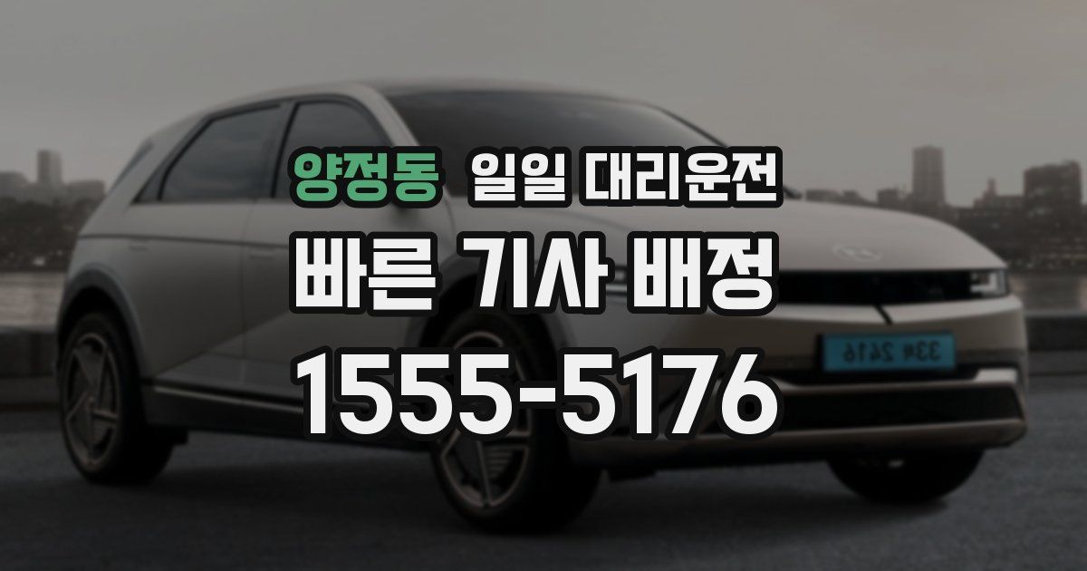양정동 일일 대리운전