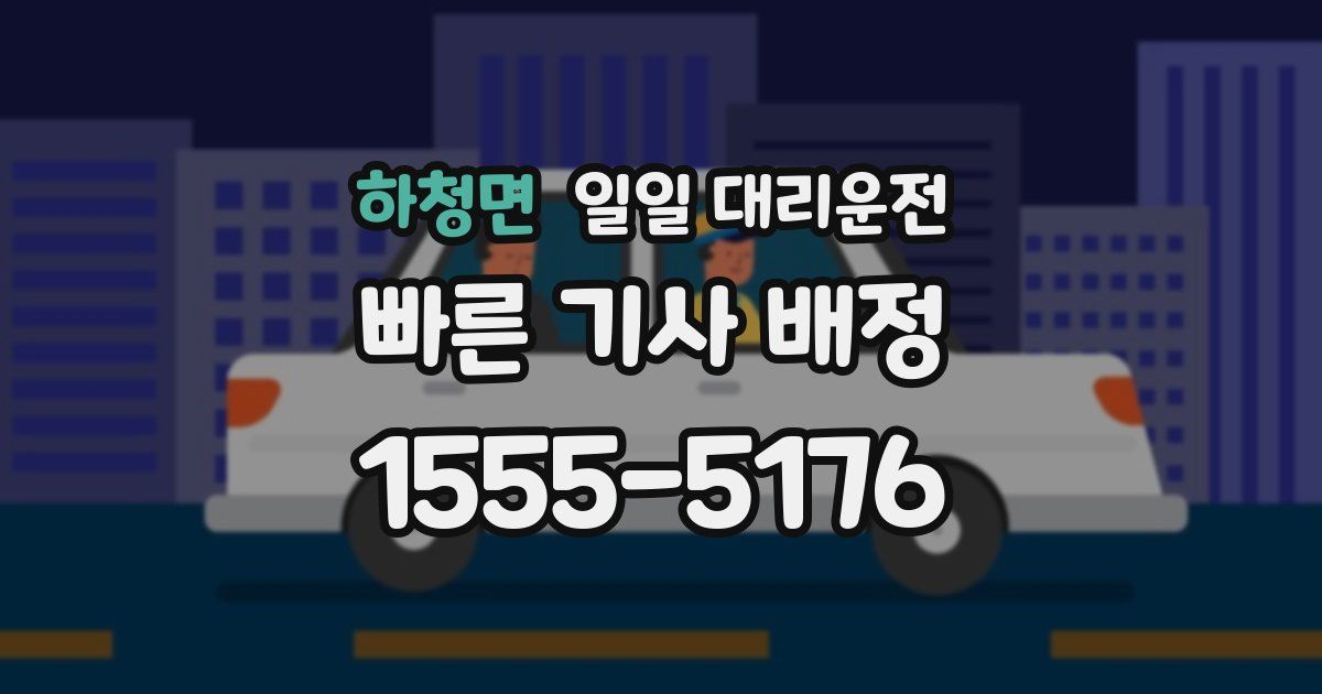 하청면 일일 대리운전