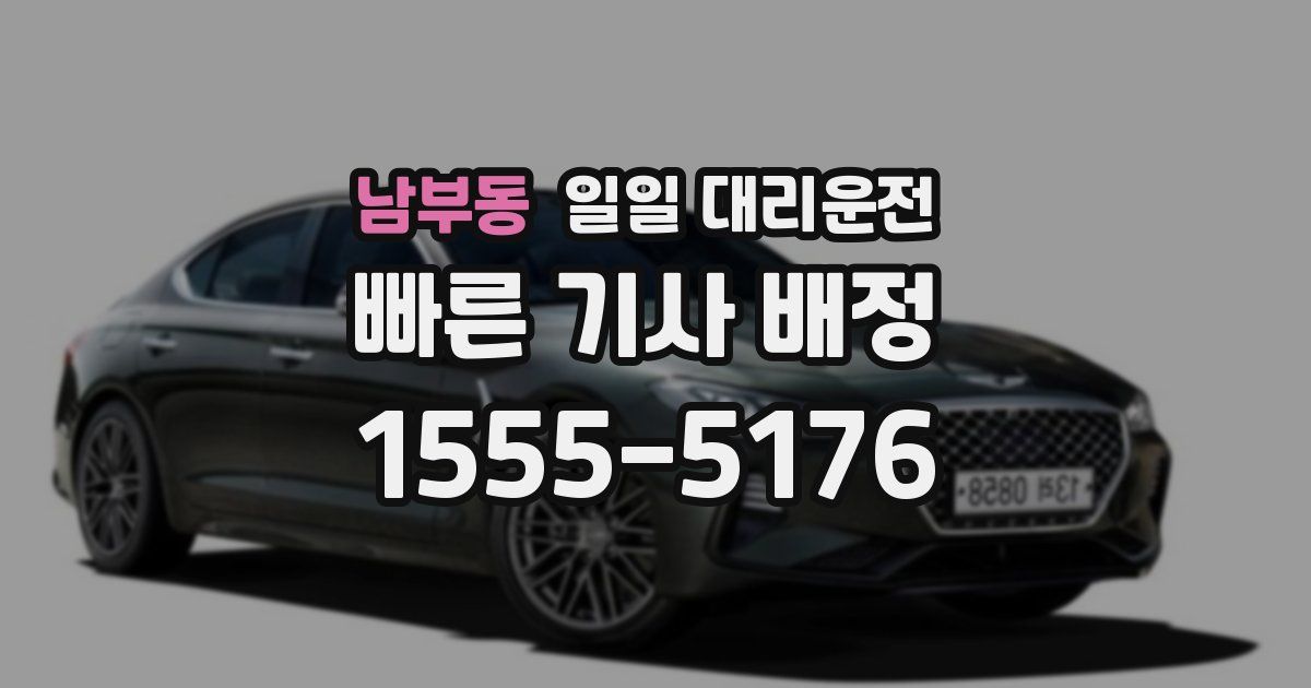 남부동 일일 대리운전