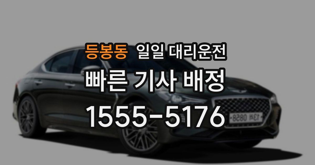 등봉동 일일 대리운전