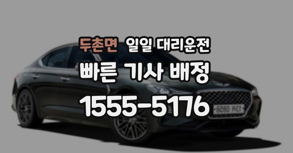 두촌면 일일 대리운전