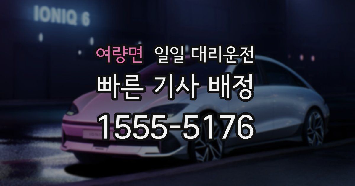 여량면 일일 대리운전