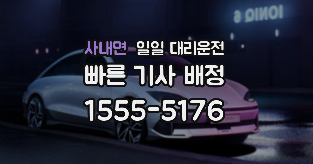 사내면 일일 대리운전