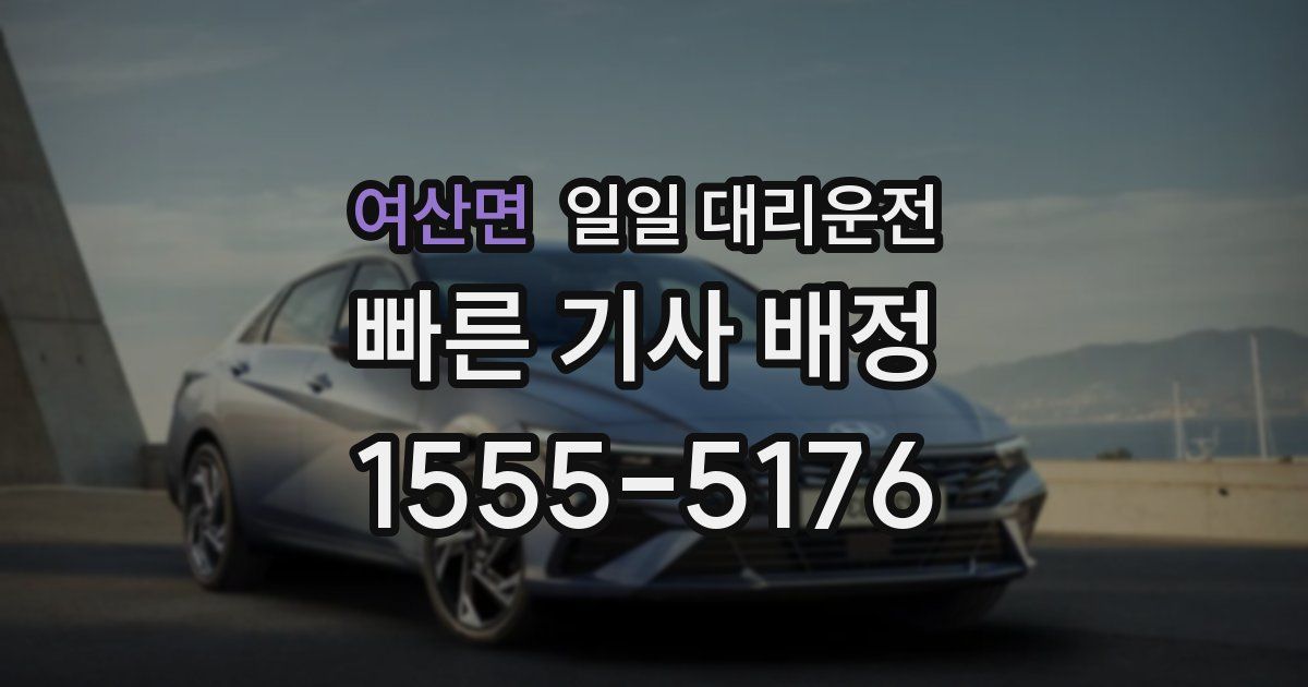 여산면 일일 대리운전