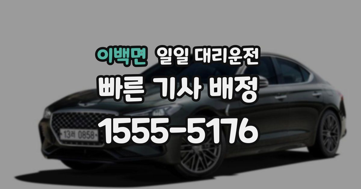 이백면 일일 대리운전