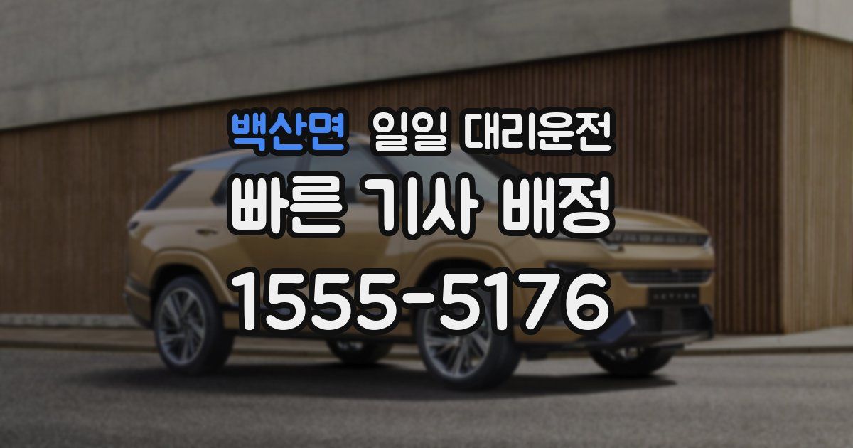 백산면 일일 대리운전