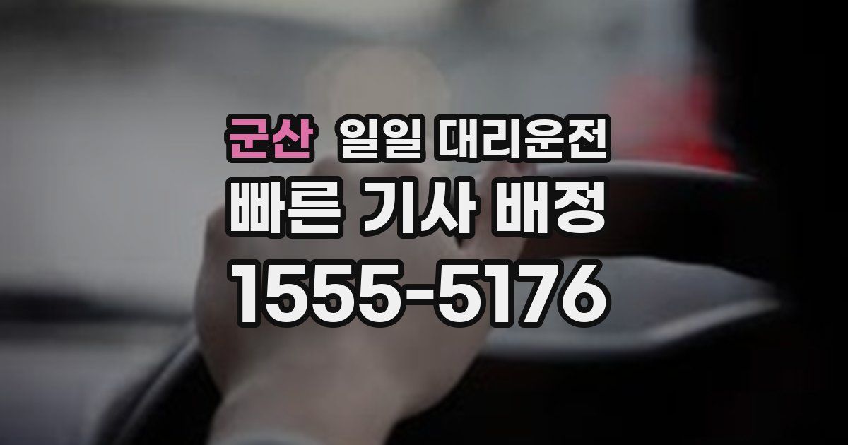 군산 일일 대리운전