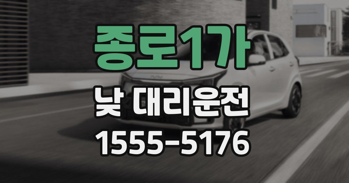 종로1가 낮 대리운전