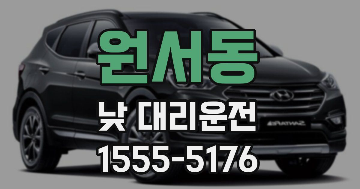 원서동 낮 대리운전