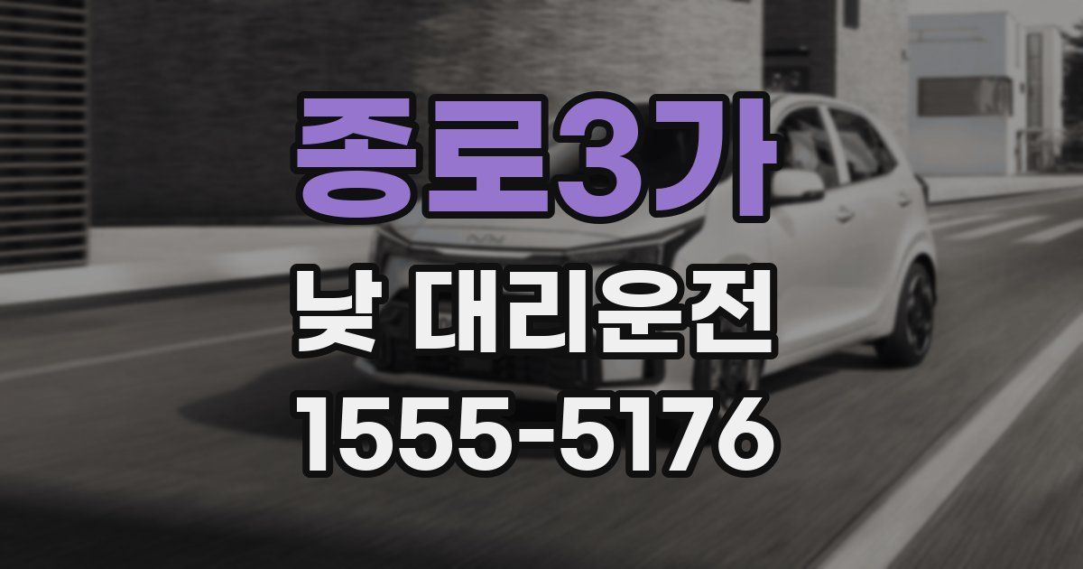 종로3가 낮 대리운전