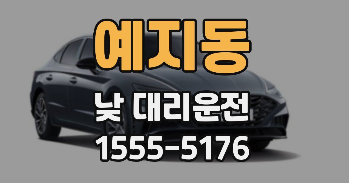 예지동 낮 대리운전