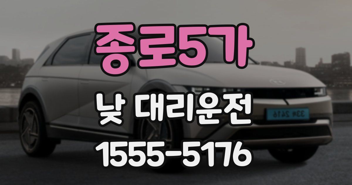 종로5가 낮 대리운전