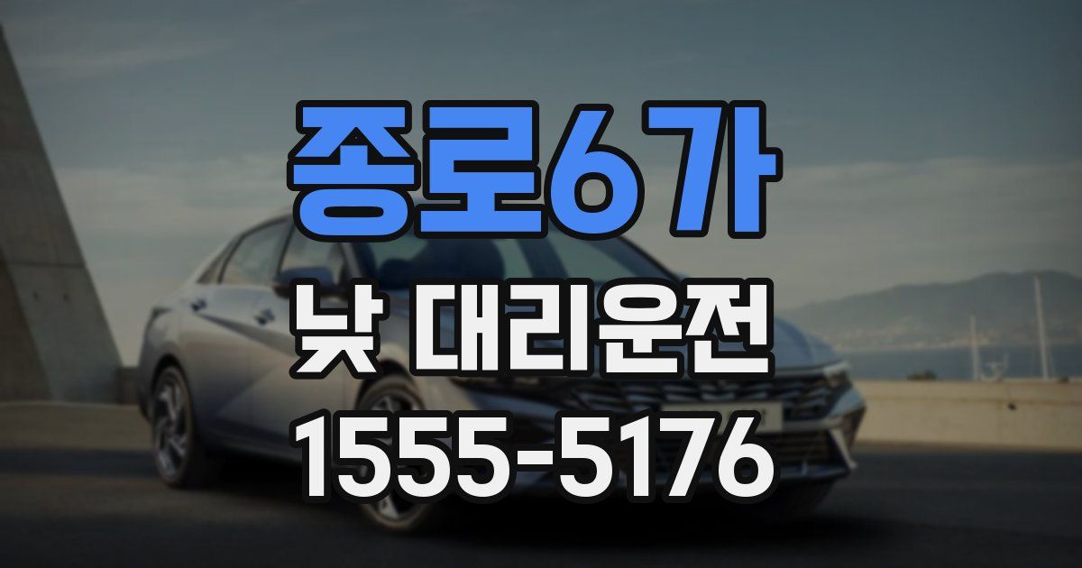 종로6가 낮 대리운전