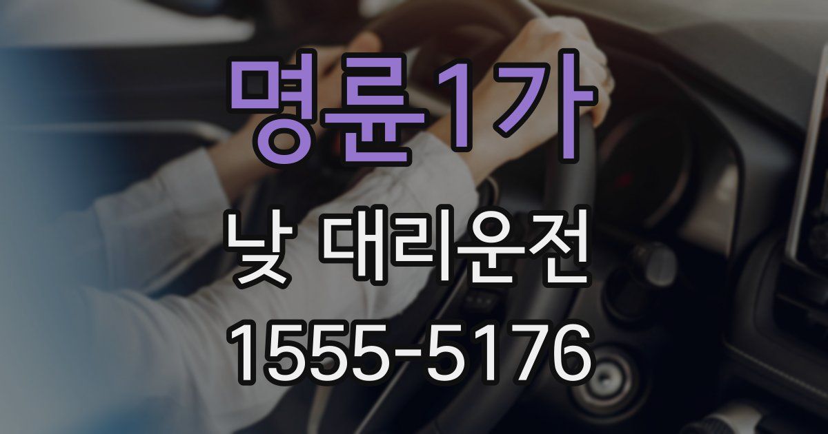 명륜1가 낮 대리운전