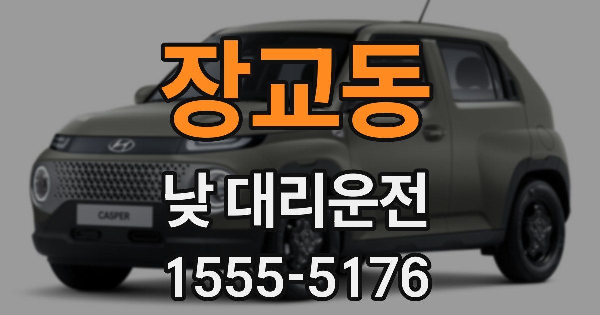 장교동 낮 대리운전