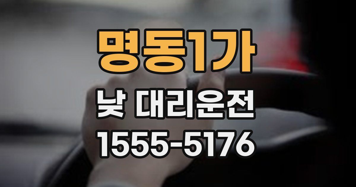 명동1가 낮 대리운전