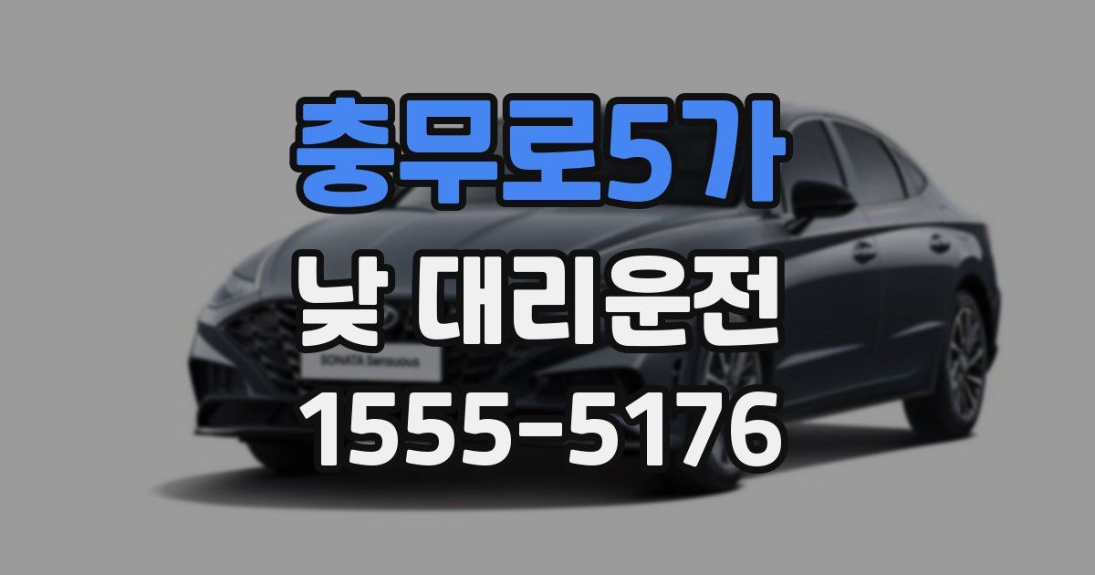 충무로5가 낮 대리운전
