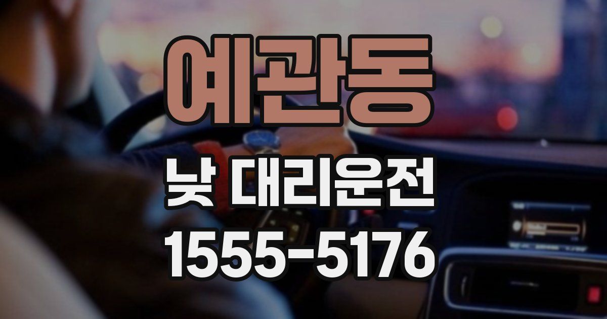 예관동 낮 대리운전