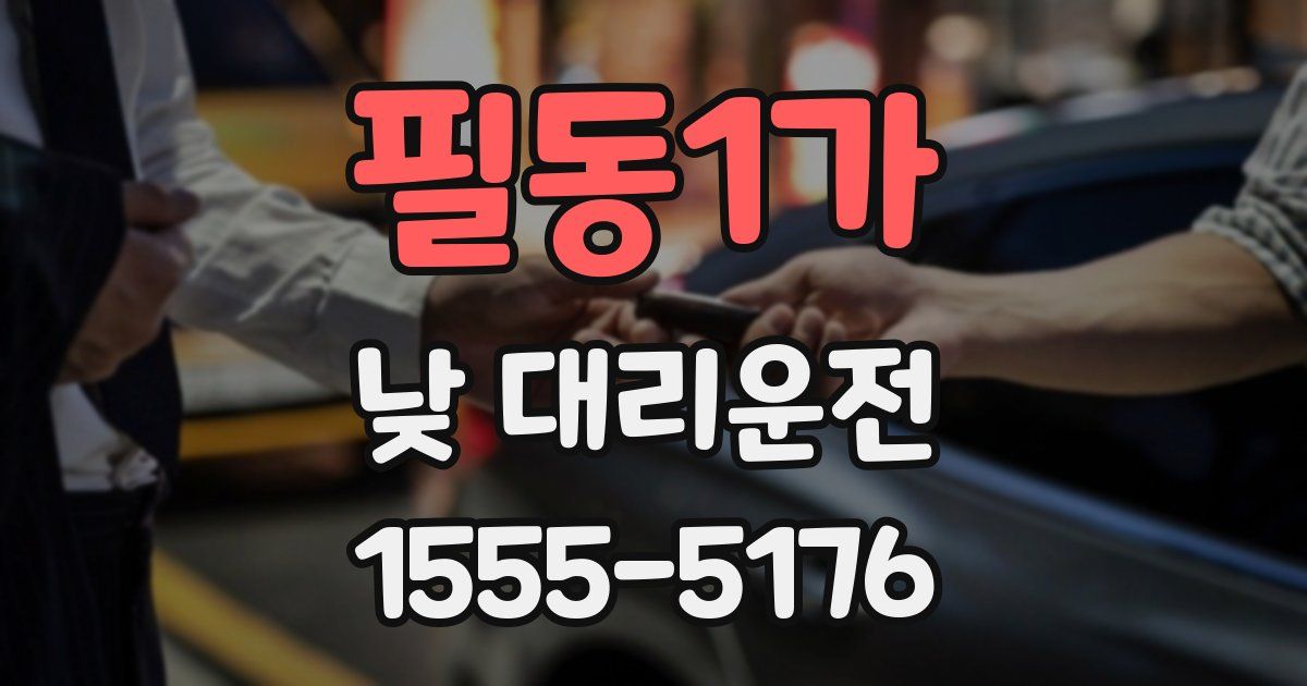 필동1가 낮 대리운전