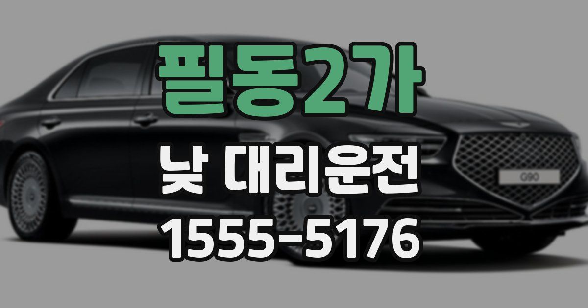 필동2가 낮 대리운전