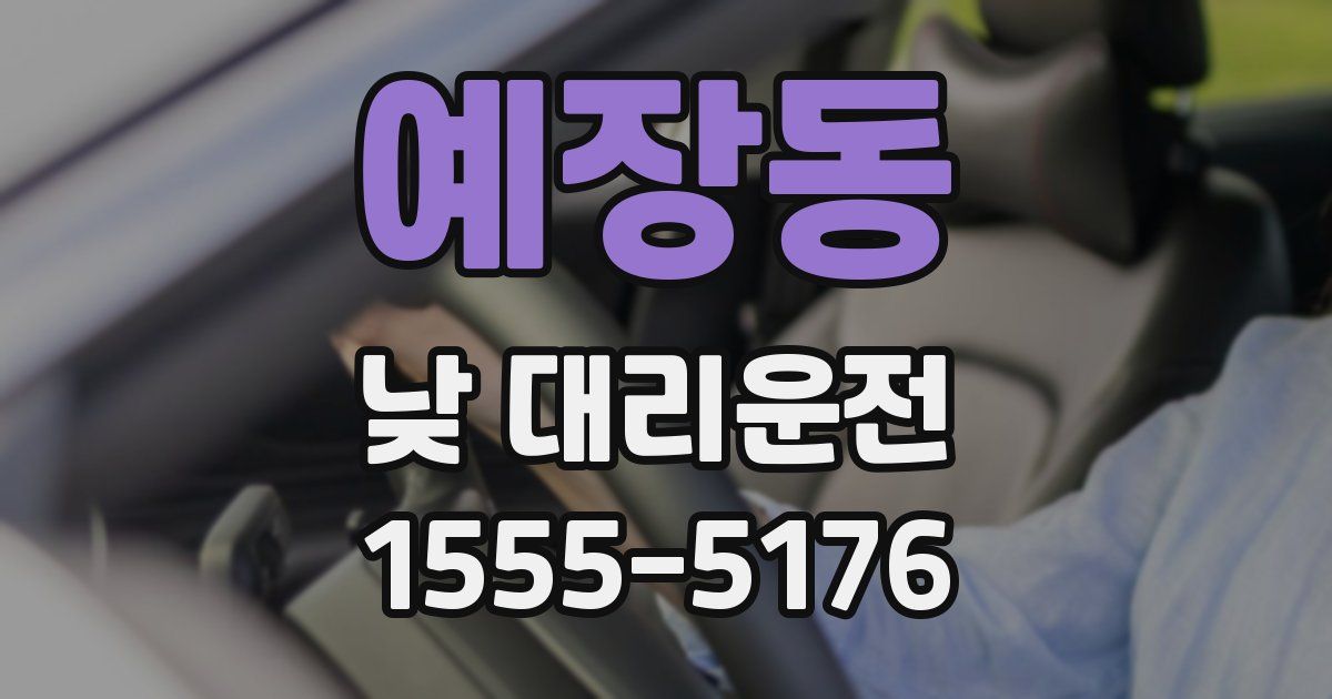예장동 낮 대리운전