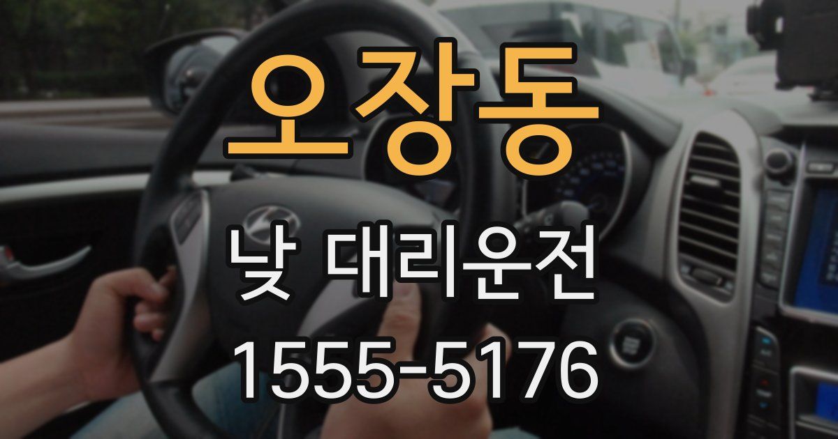 오장동 낮 대리운전