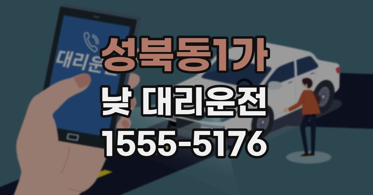 성북동1가 낮 대리운전