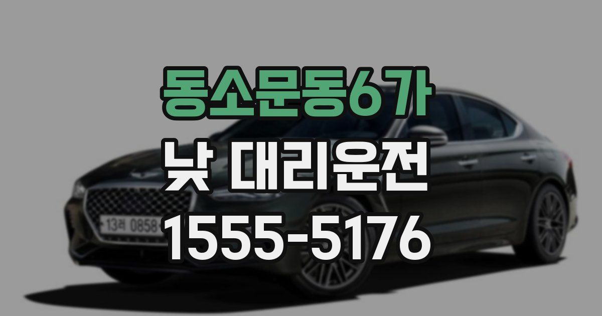 동소문동6가 낮 대리운전