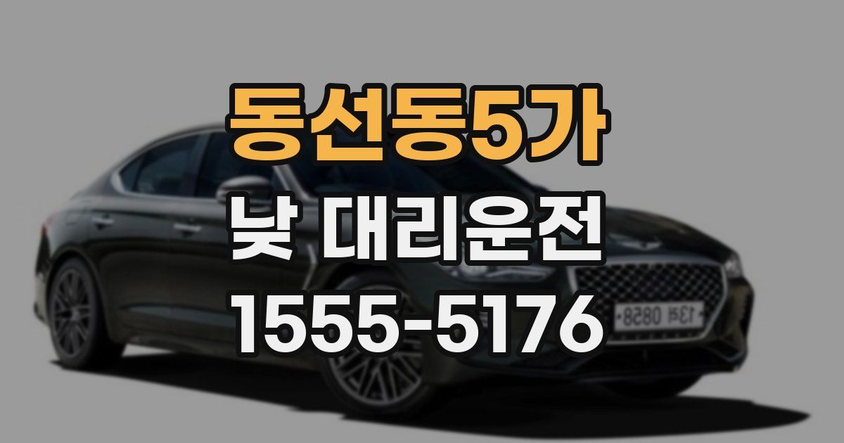동선동5가 낮 대리운전