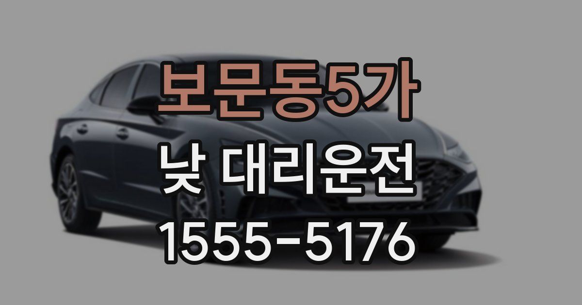 보문동5가 낮 대리운전