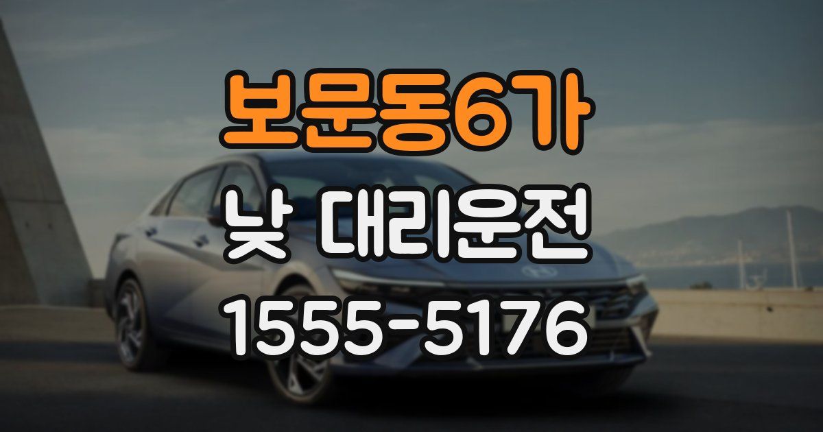 보문동6가 낮 대리운전