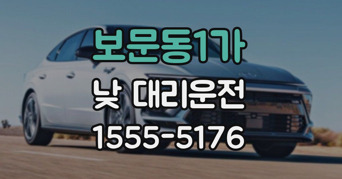 보문동1가 낮 대리운전