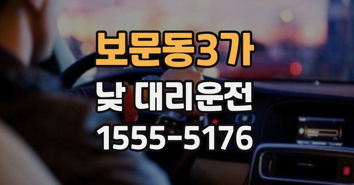 보문동3가 낮 대리운전