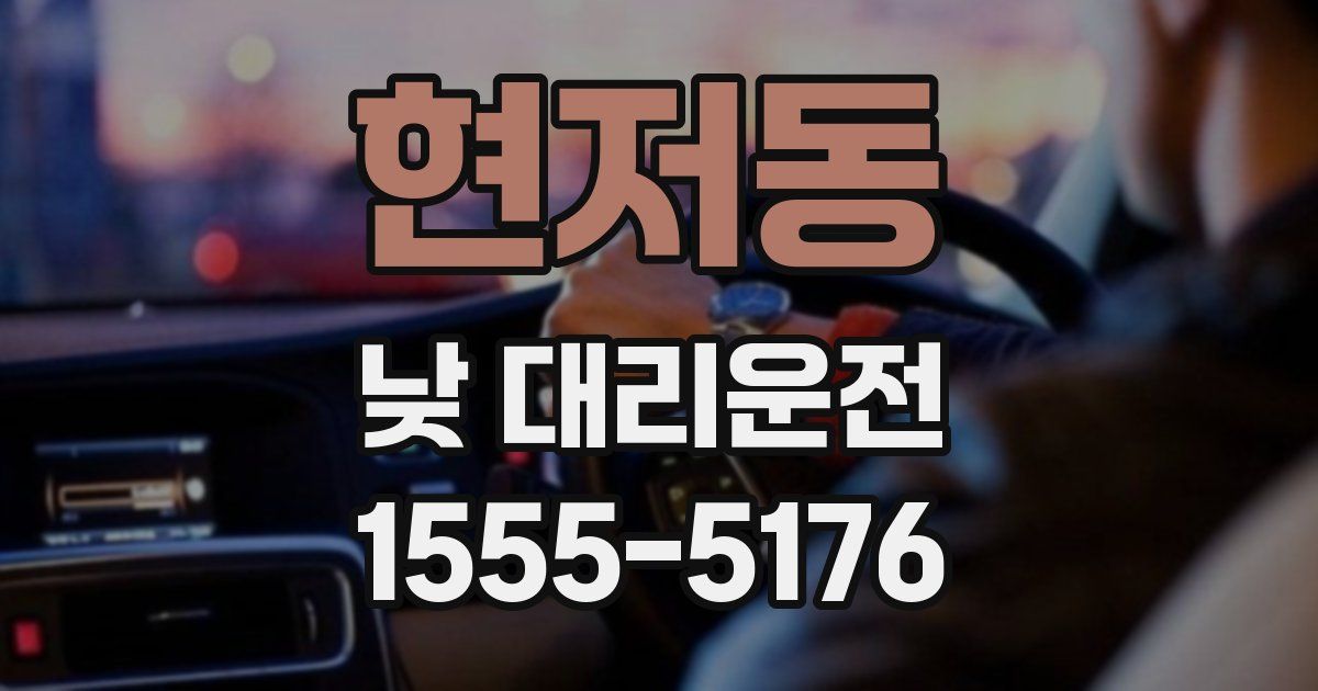 현저동 낮 대리운전
