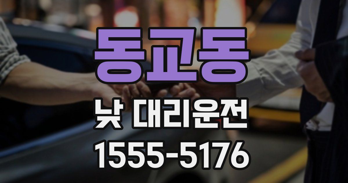 동교동 낮 대리운전