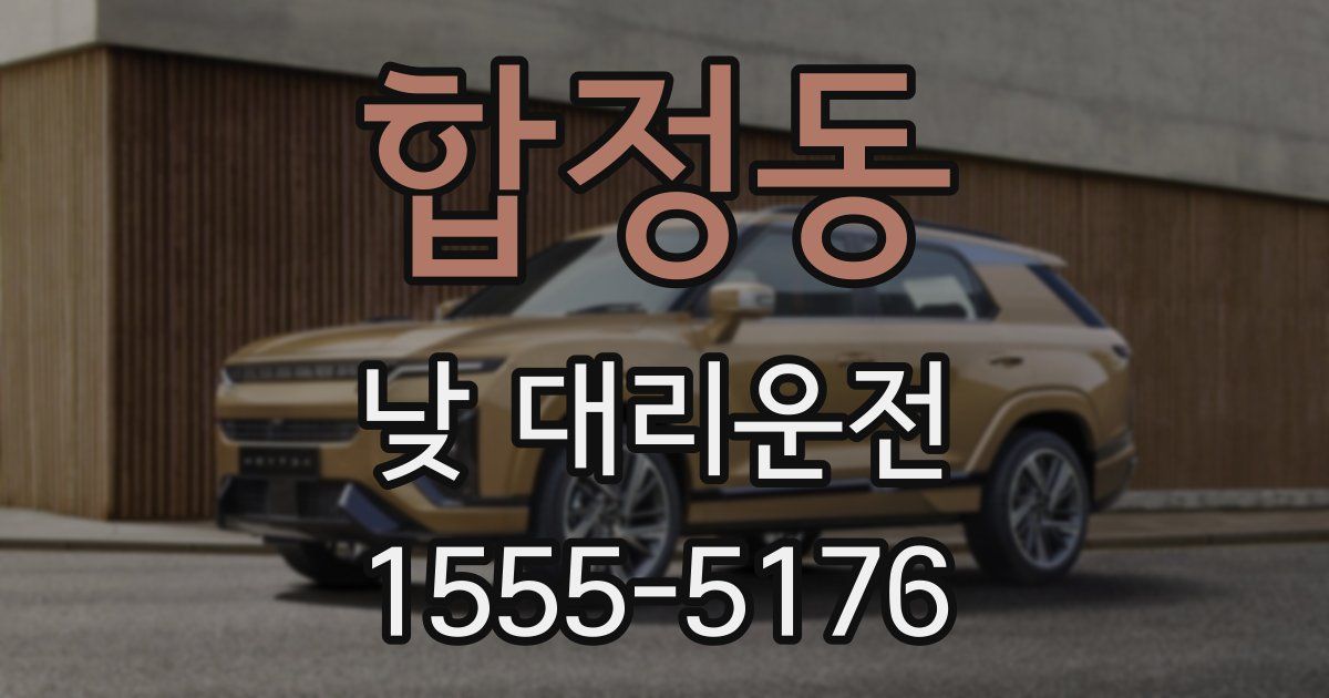 합정동 낮 대리운전